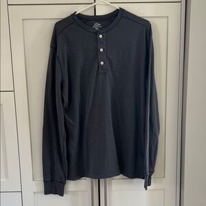 J. Crew Gray Long Sleeve Henley Shirt